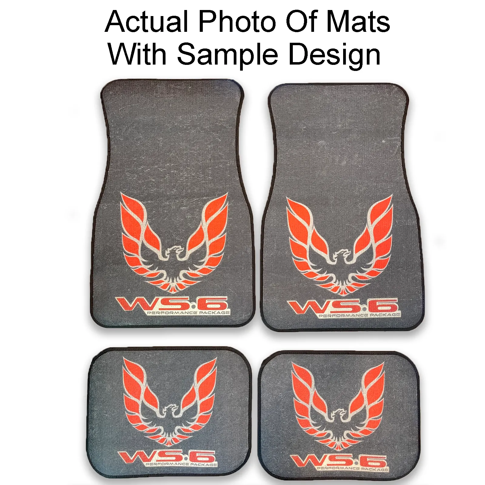 Dark Grey, Blue Logo, Trans Am,30th Anniversary Firebird Set of 4 Car Mats,Gift