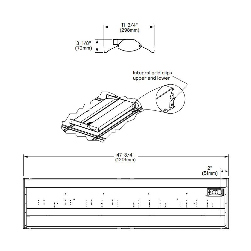 Day-Brite CFI 1FGXG42B-4 FluxGrid 1x4 LED Troffer, 4200 Lumen Base Configuration