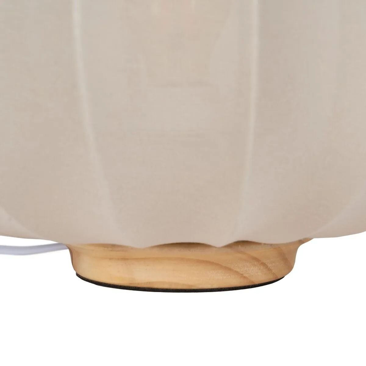 Desk lamp Beige Natural Cotton Wood Metal 60 W 220-240 V 40 x 40 x 28,5 cm