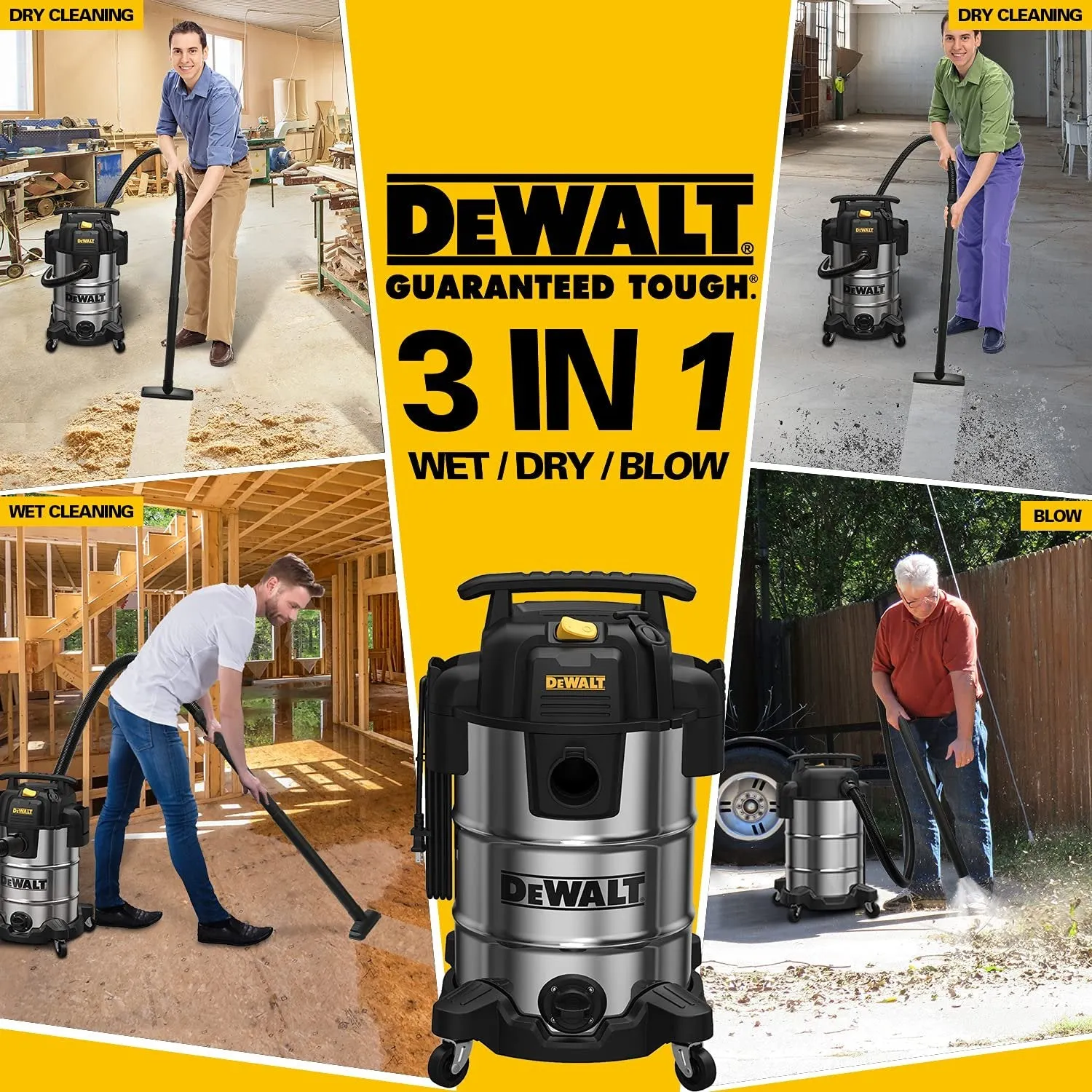 DEWALT DXV08S 8Gallon Wet/Dry Vacuum,120V/60Hz,4 Peak HP Shop Vac