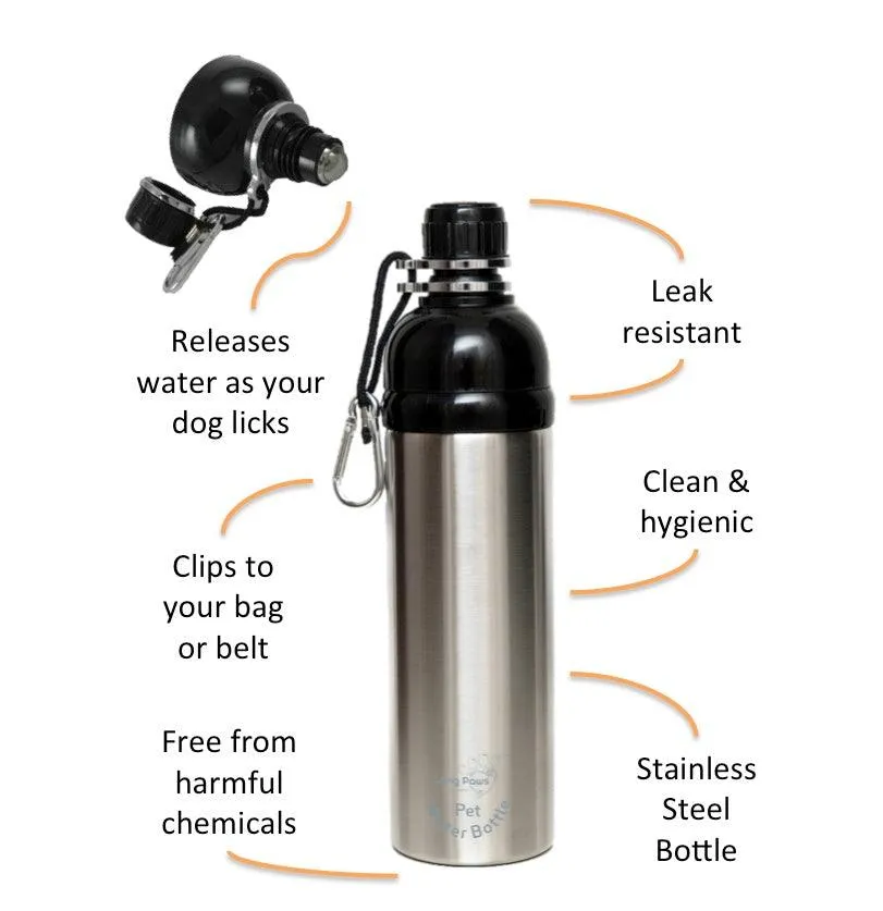 Dog Water Bottle, Lick 'n Flow, Bones 750ml