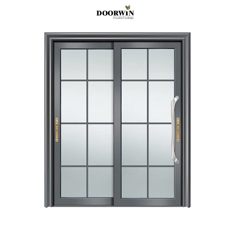 Doorwin 2021Sliding door with tempered glass screen mosquito net Aluminum frame motorized electric automatic opening sliding glass door