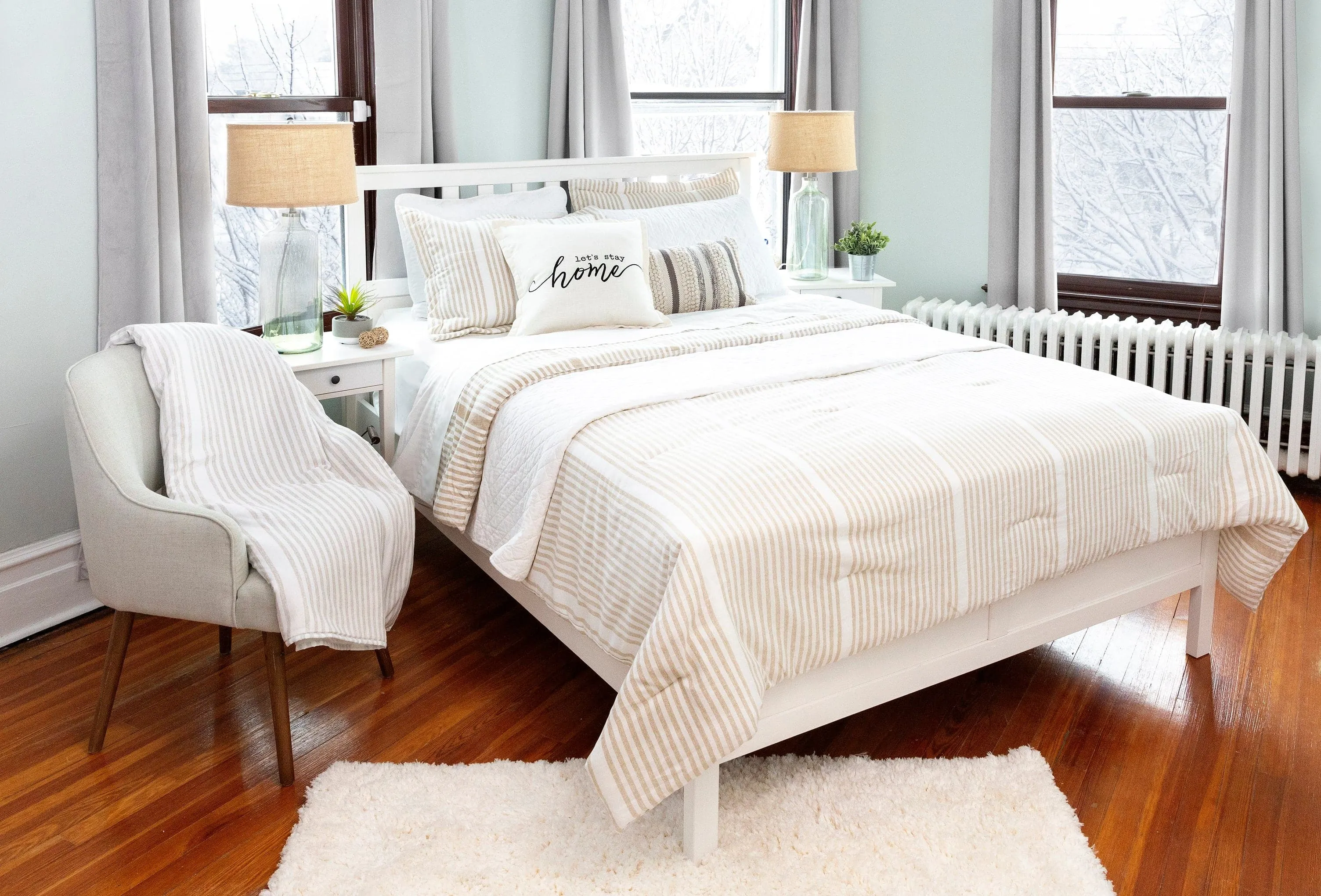 Drew Stripe Silver-Infused Antimicrobial Comforter 5 Piece Set