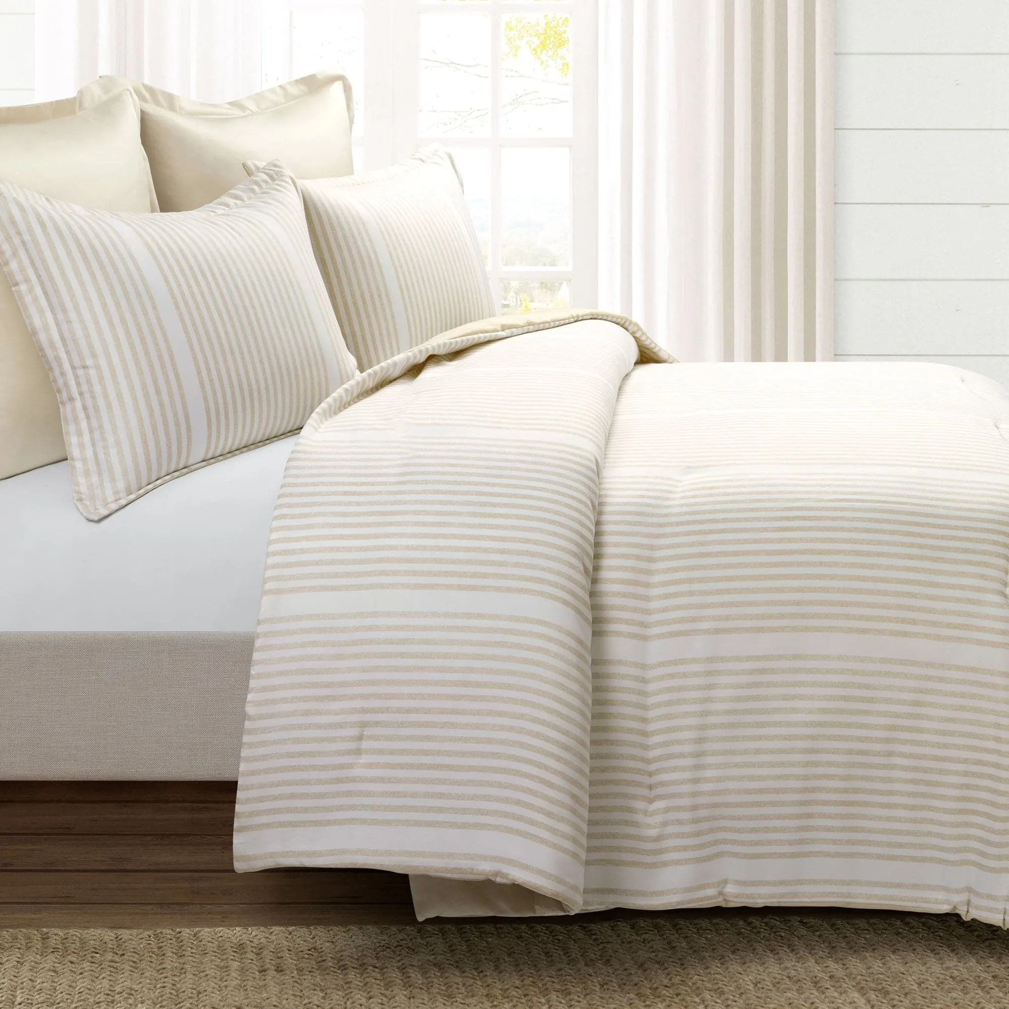 Drew Stripe Silver-Infused Antimicrobial Comforter 5 Piece Set