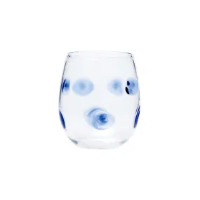 Drop Blue Stemless Wine Glass