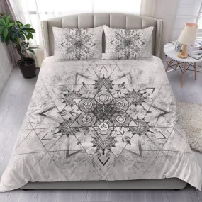 Elements of Sacred Geometry - White | Bedding Set | Mandalazed