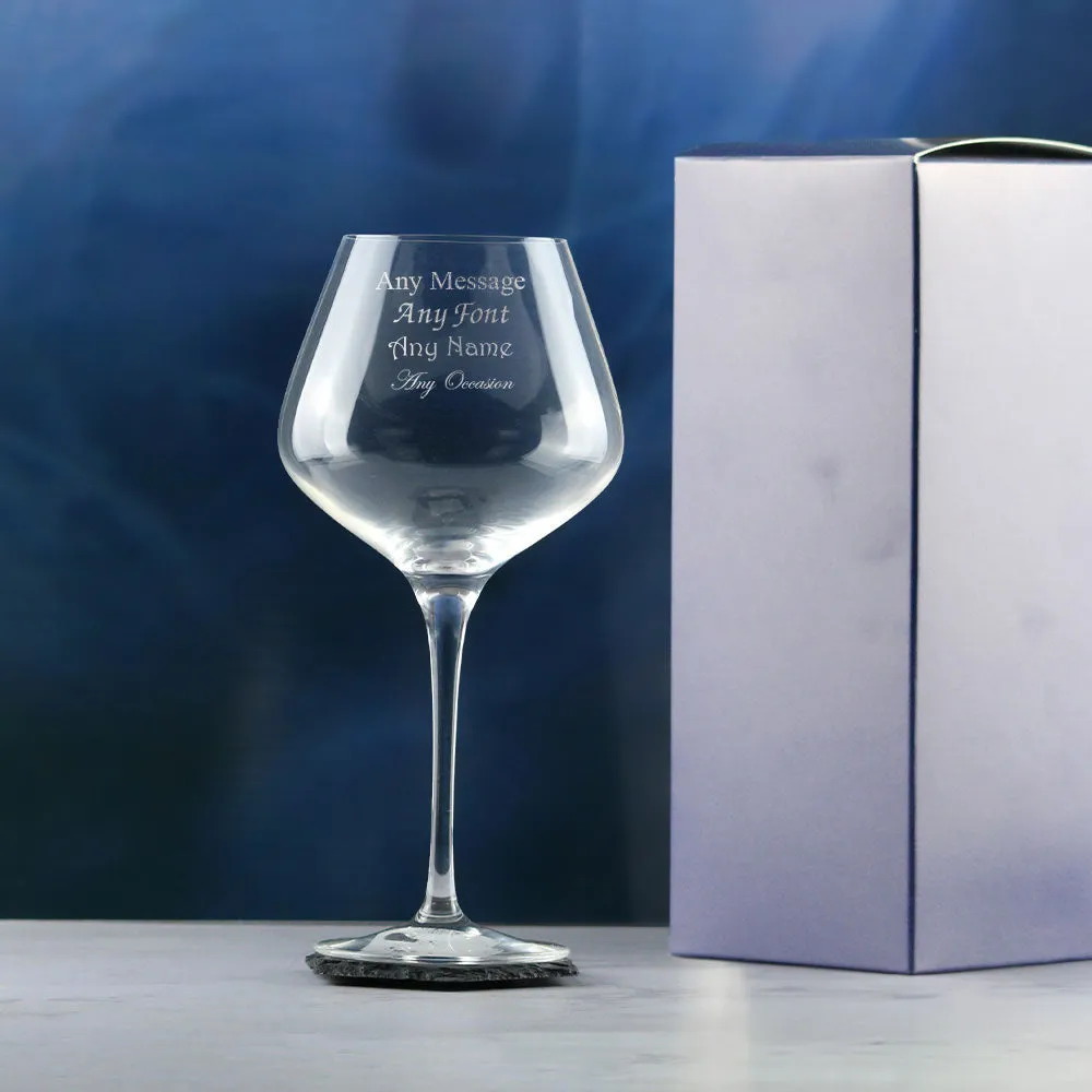 Engraved Crystal Gin Glass, Sublym 600ml Glass, Gift Boxed