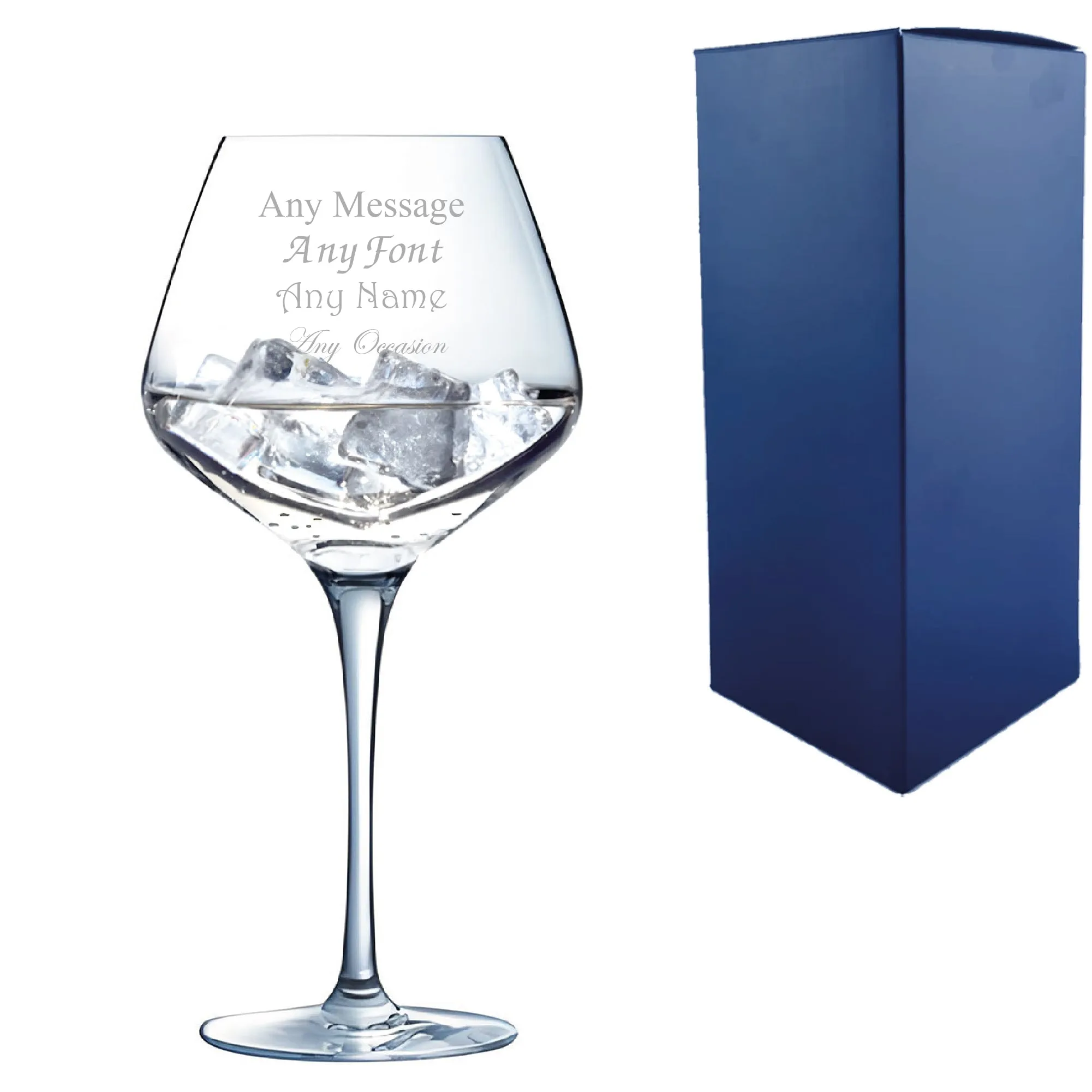 Engraved Crystal Gin Glass, Sublym 600ml Glass, Gift Boxed