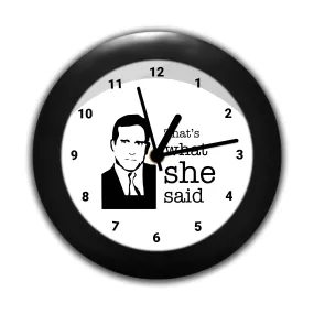 Epic Stuff - The Office - That's What she Said - Michael Scott Design Round Table Clock (with Numbering) - Best Gifts for The Office Fans/Best Accessory for Home and Office Decor