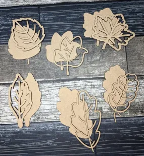 Fall Leaves Set of 6 Autumn Decor SVG Laser Ready File Tiered Tray Home Decor