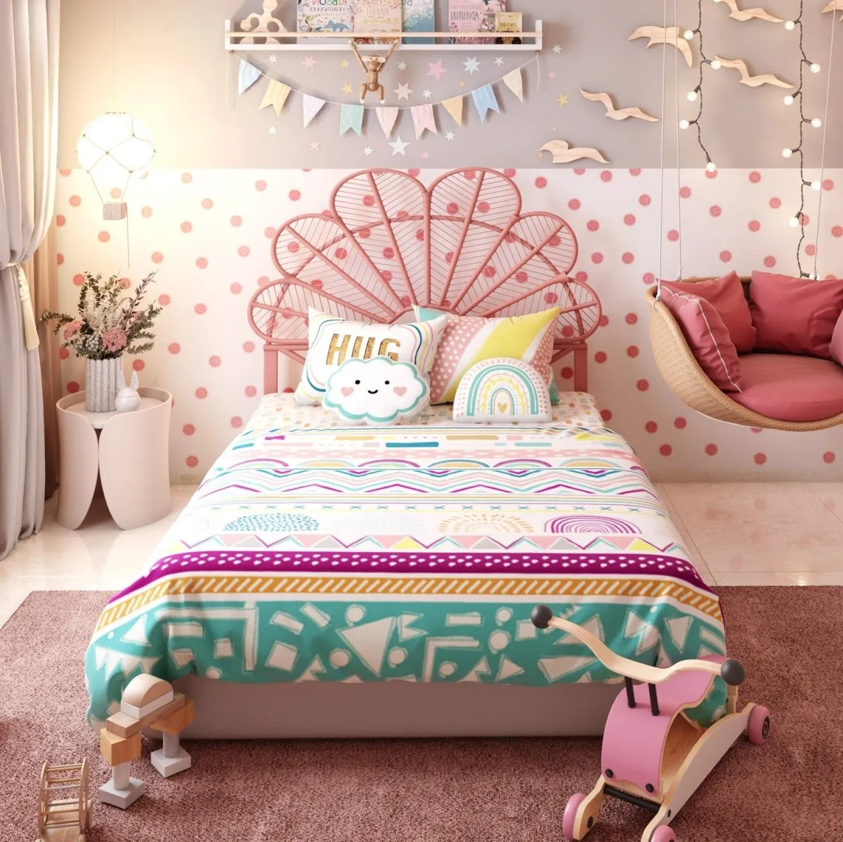 Fancy Fluff Kids Double Full Bed Set- Boho Vibes