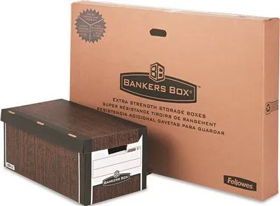 Fastfold Flip Top File Storage Box Letter 12-1/8 X 24 X 10 Woodgrain 12/Ctn