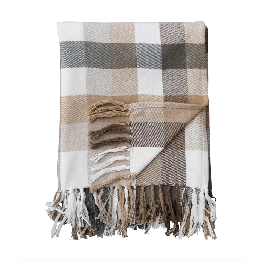 Flannel Plaid Cotton Throw