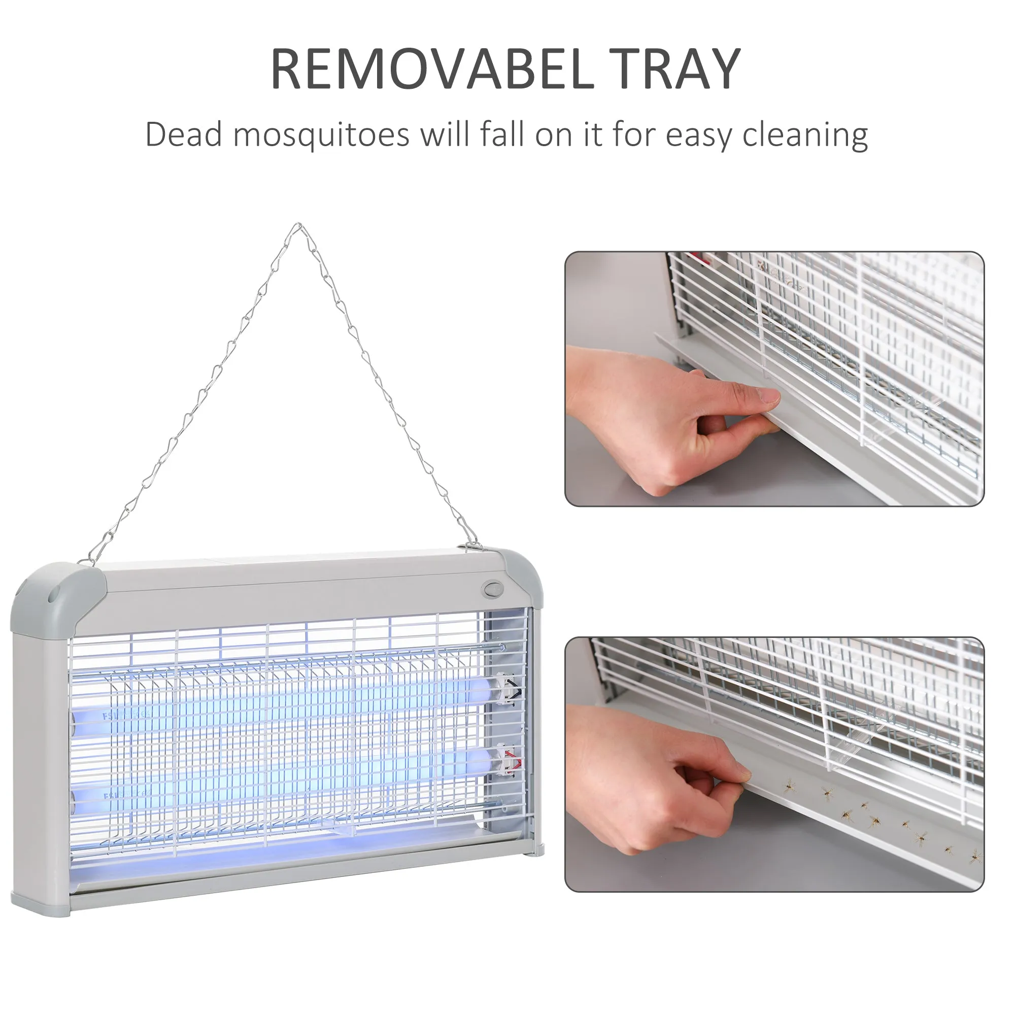 Free Standing Wall Hanging 30W Electric Fly Mosquito Killer 60m2 Coverage Electric Fly Zapper, Bug Zapper, Insect Killer