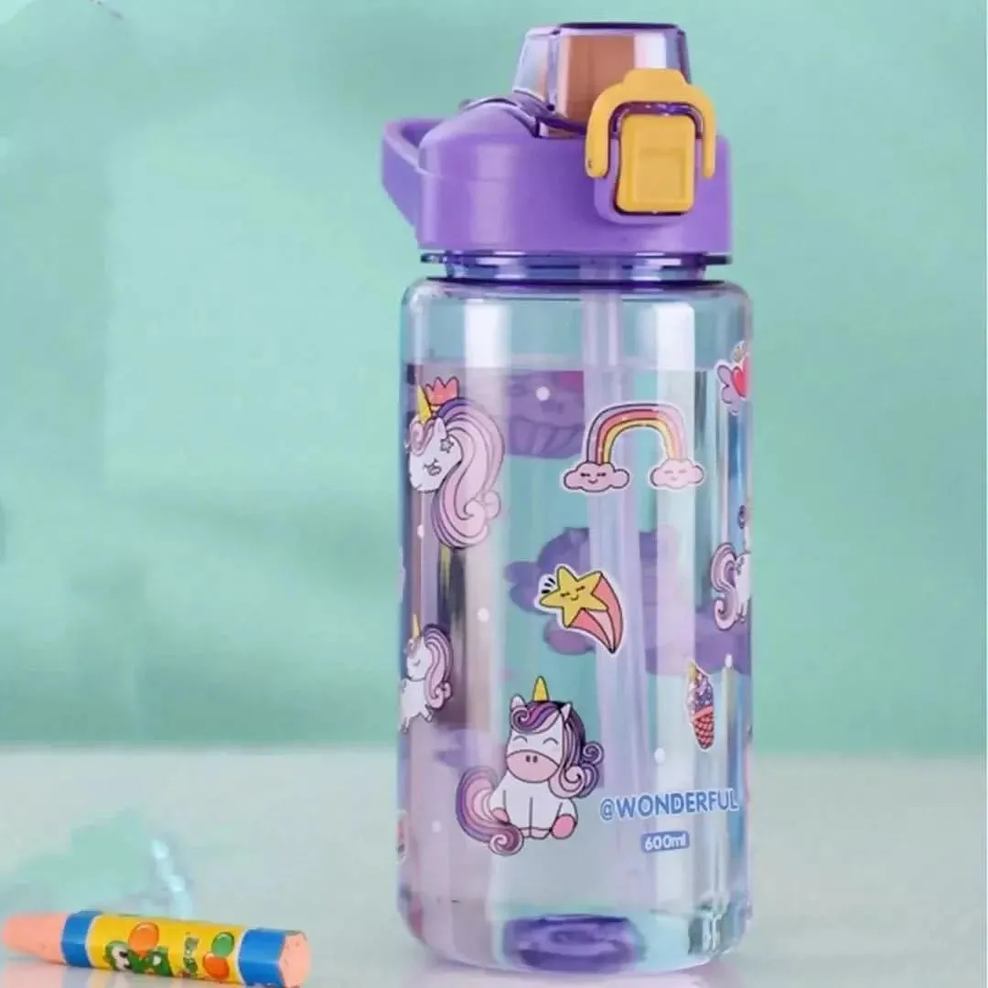 Funny Cartoon Theme Water Bottle (500ml,Multi Colours)