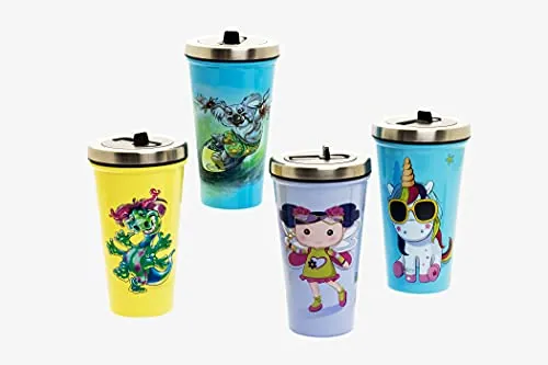 Galbyn Designs Unicorn Kids Cup With Straw 16 Oz Screw