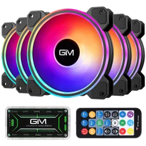 GIM KB-24 RGB Case Fans, 5 Pack 120mm