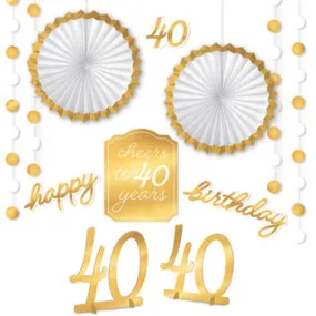 Golden Age 40th Birthday Swirl Decorating Kit | 1ct