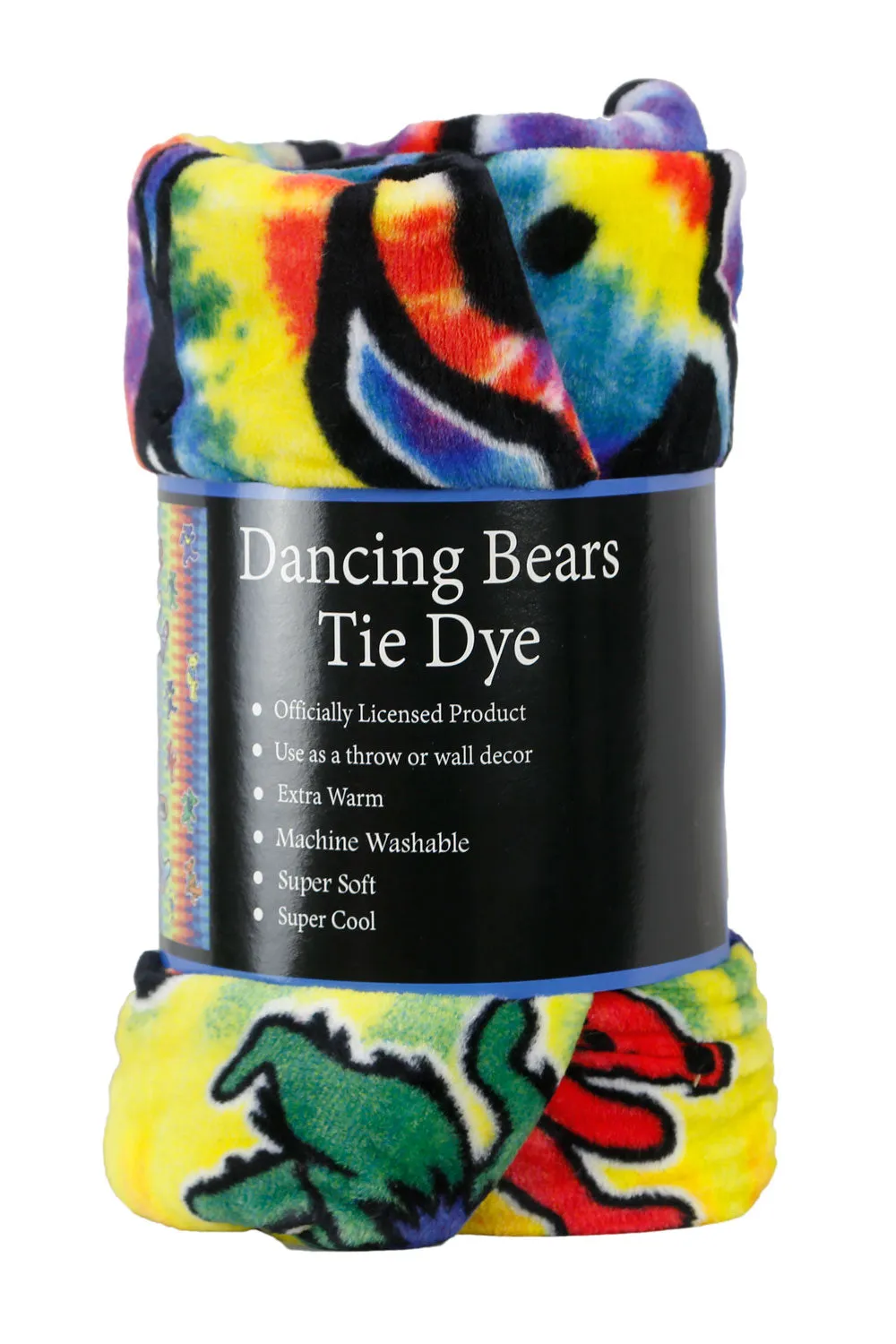 Grateful Dead Tie Dye Bears Fleece Throw Blanket