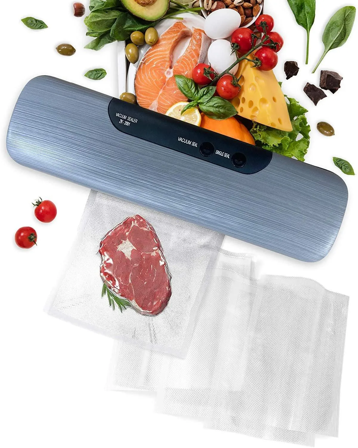 Gray Vacuum Food Sealer Machine 14.17" x 3.9" x 1.9" Size   5 Food