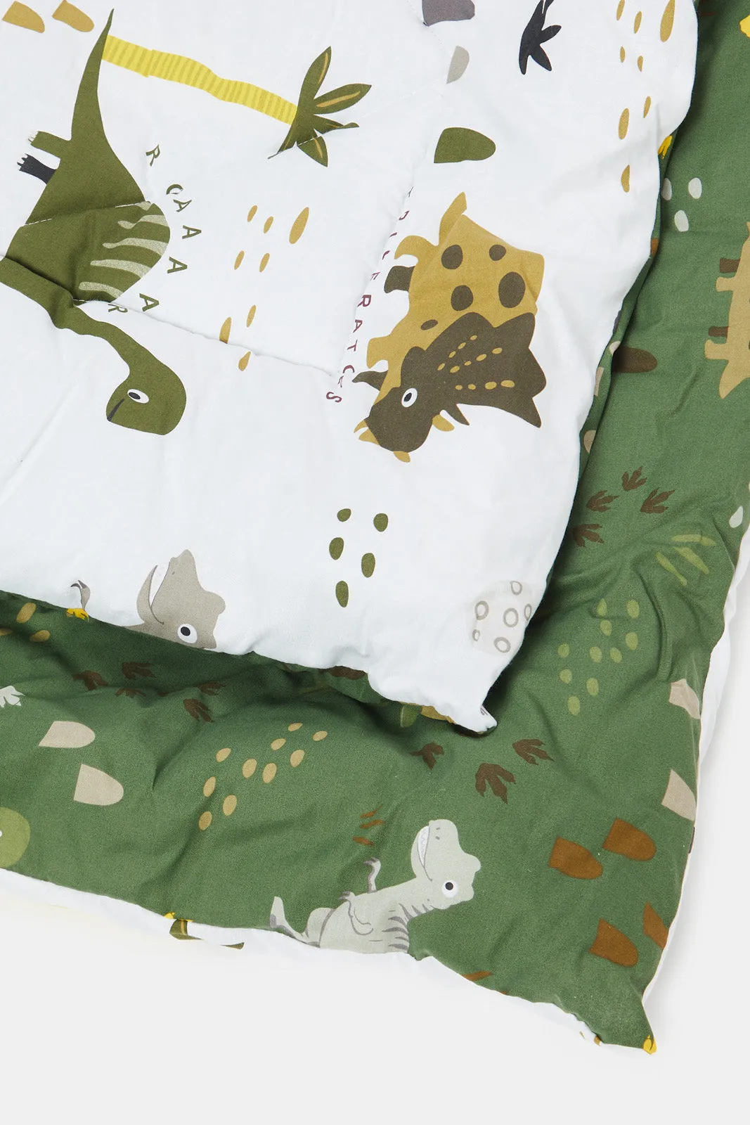 Green Dinosaur Printed Kids 2-Piece Comforter (Single Size)