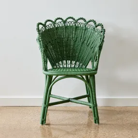 Green Wicker Scallop Chair