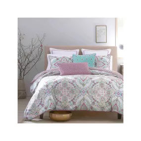 Heirlooms Of India Jaipur 3-Pc. Floral Midweight Reversible Comforter Set - Pink Blue - High Quality