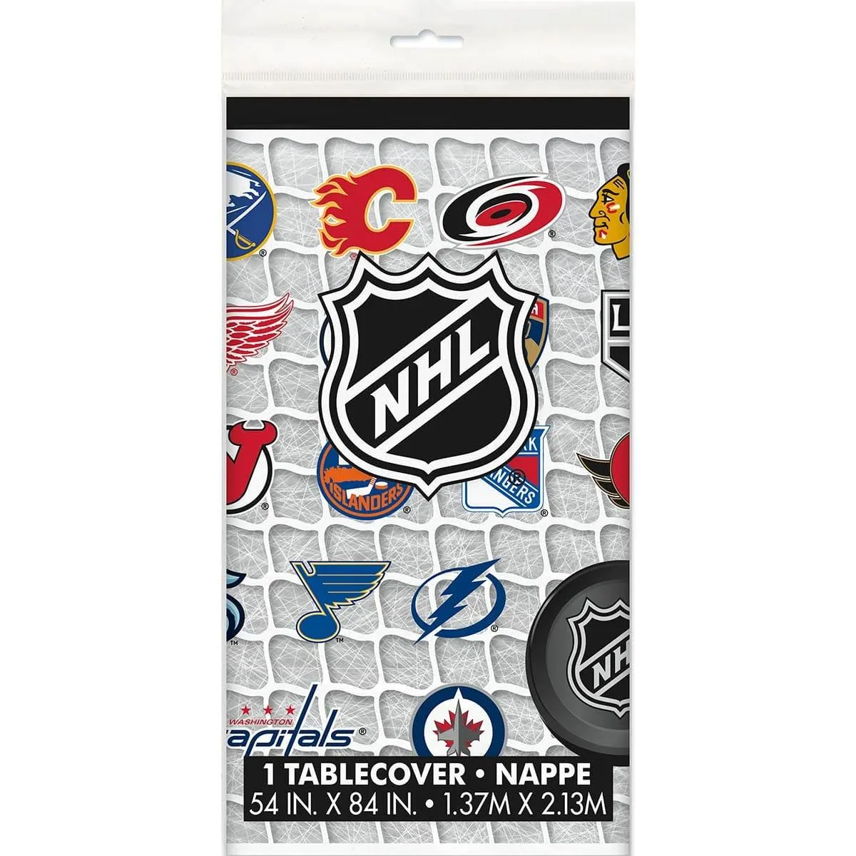 Hockey NHL Plastic Table Cover, 54 in x 84 in