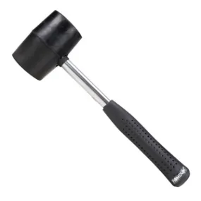 Homdum Professional Rubber Mallet Hammer Deli 12oz with Comfortable Grip Non-Slip Fiberglass Handle Soft Face Hammer for Tiles and Other Work 350g Black rubber head