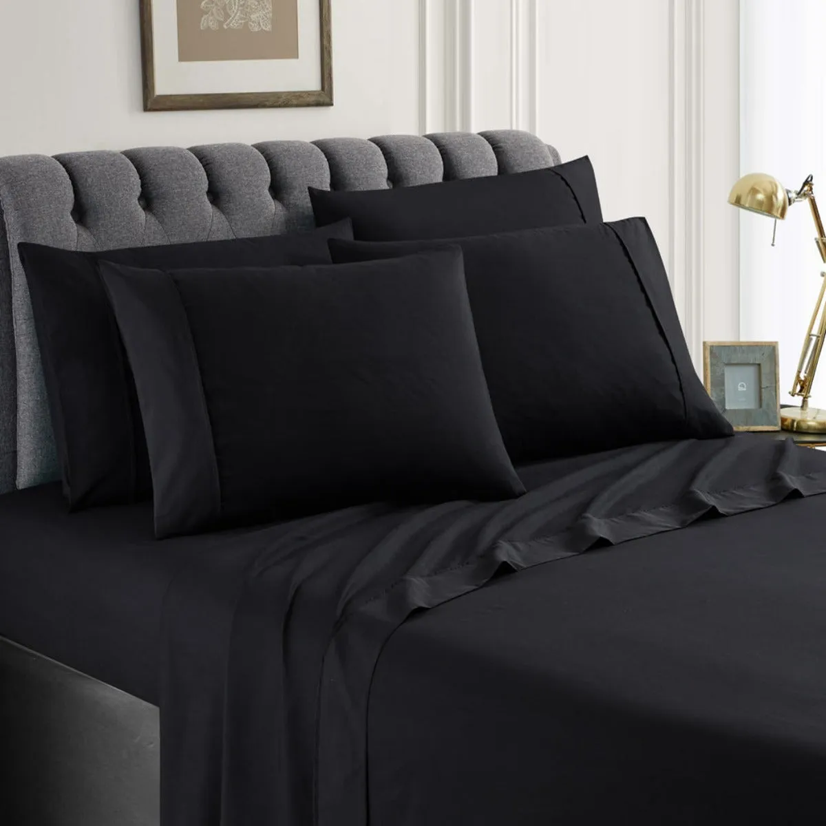 Hotel 6-Piece 90GSM Microfiber Solid Bonus Sheet Set