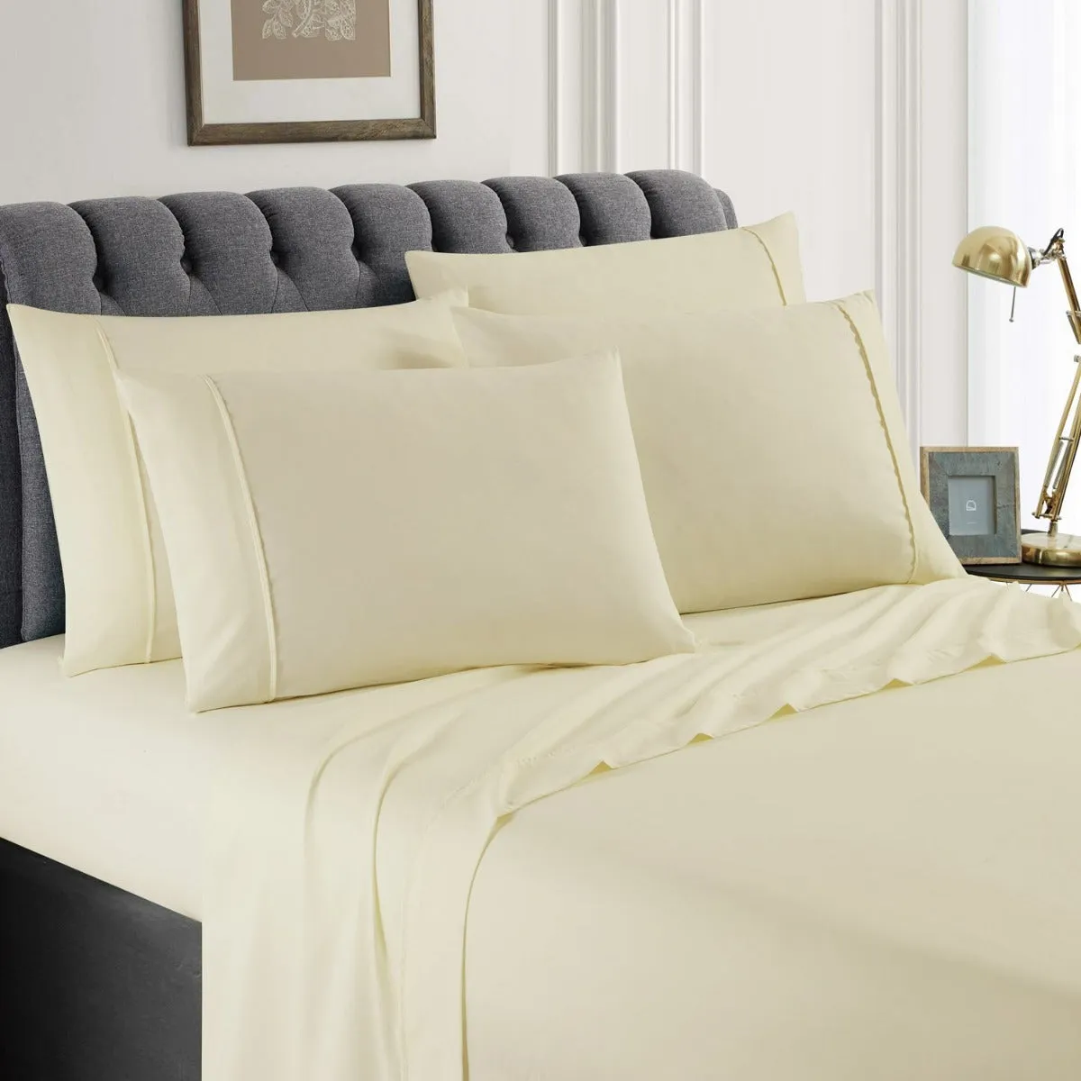 Hotel 6-Piece 90GSM Microfiber Solid Bonus Sheet Set