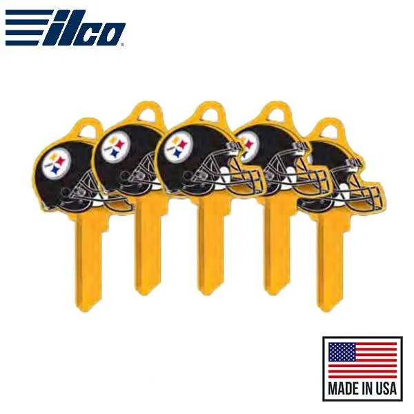 Ilco - NFL TeamKeys - Helmet Edition - Key Blank - Pittsburgh Steelers - SC1 (5 Pack)