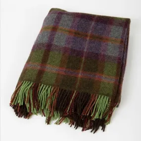 Irish Knee Blanket Green and Purple Mix Tartan