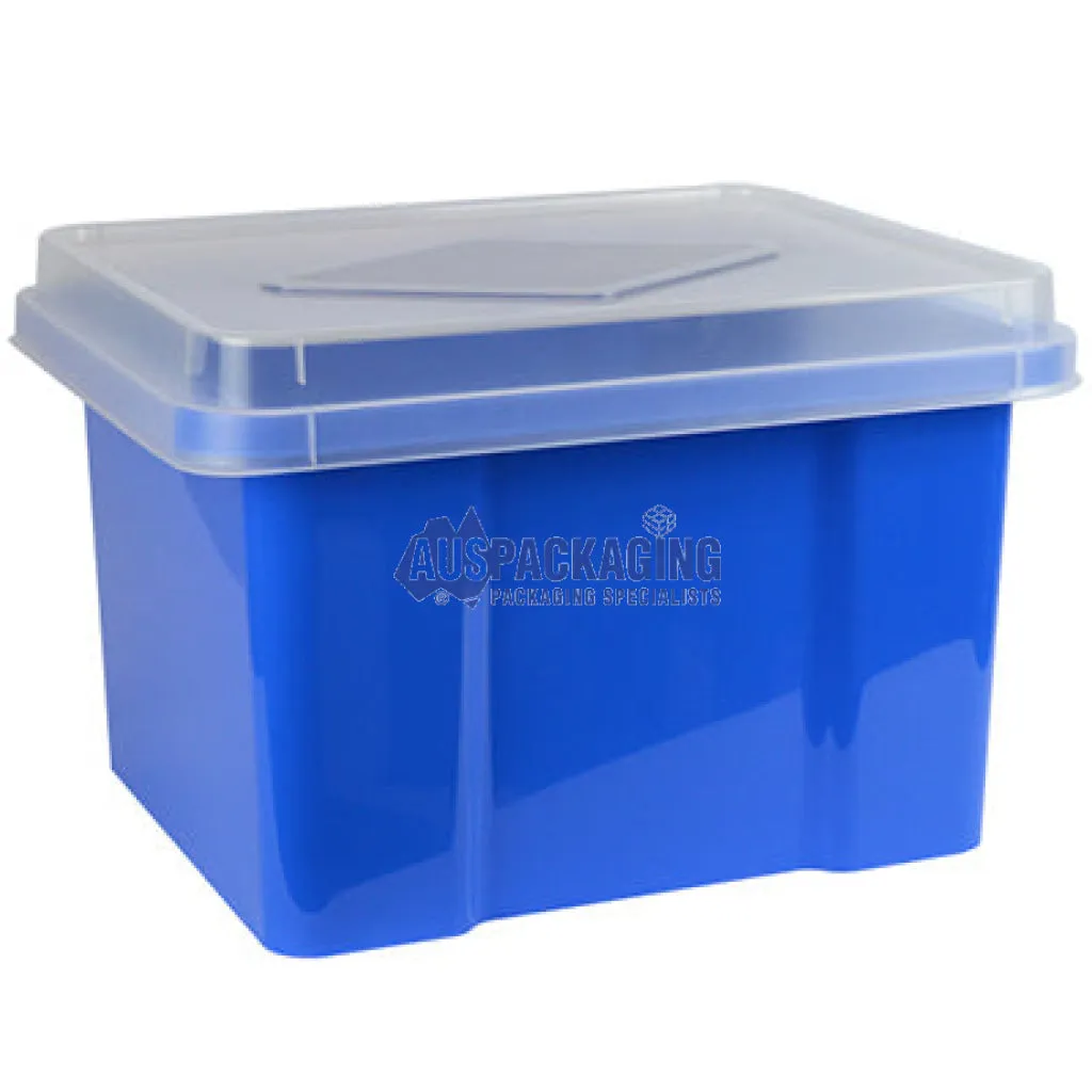 Italplast File Storage Box 32 Litre Blueberry/Clear Lid (FS32BM)