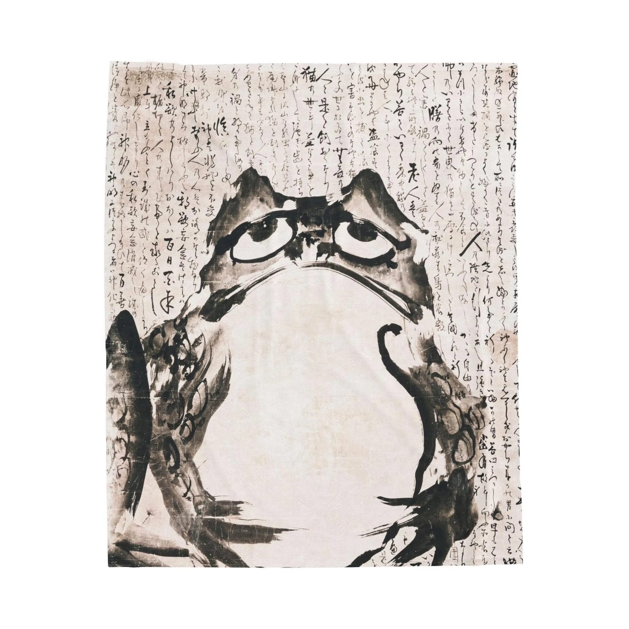 Japanese Frog Velveteen Throw Blanket - Cozy & Stylish