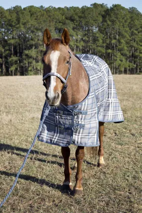 Jeffers Poplar Head Refuge 1200 Denier Turnout Blanket, 240 Gram, Hamilton Blue & Slate Plaid