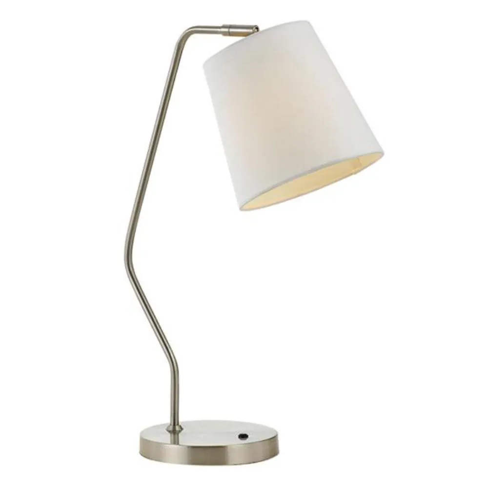 Jody Table Lamp in Antique Brass/Black Matt or Nickel Matt/White