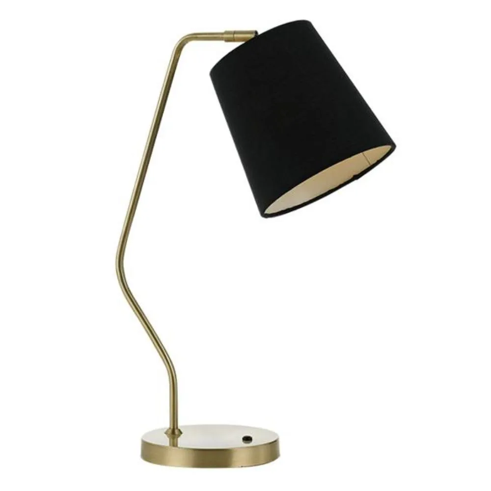 Jody Table Lamp in Antique Brass/Black Matt or Nickel Matt/White