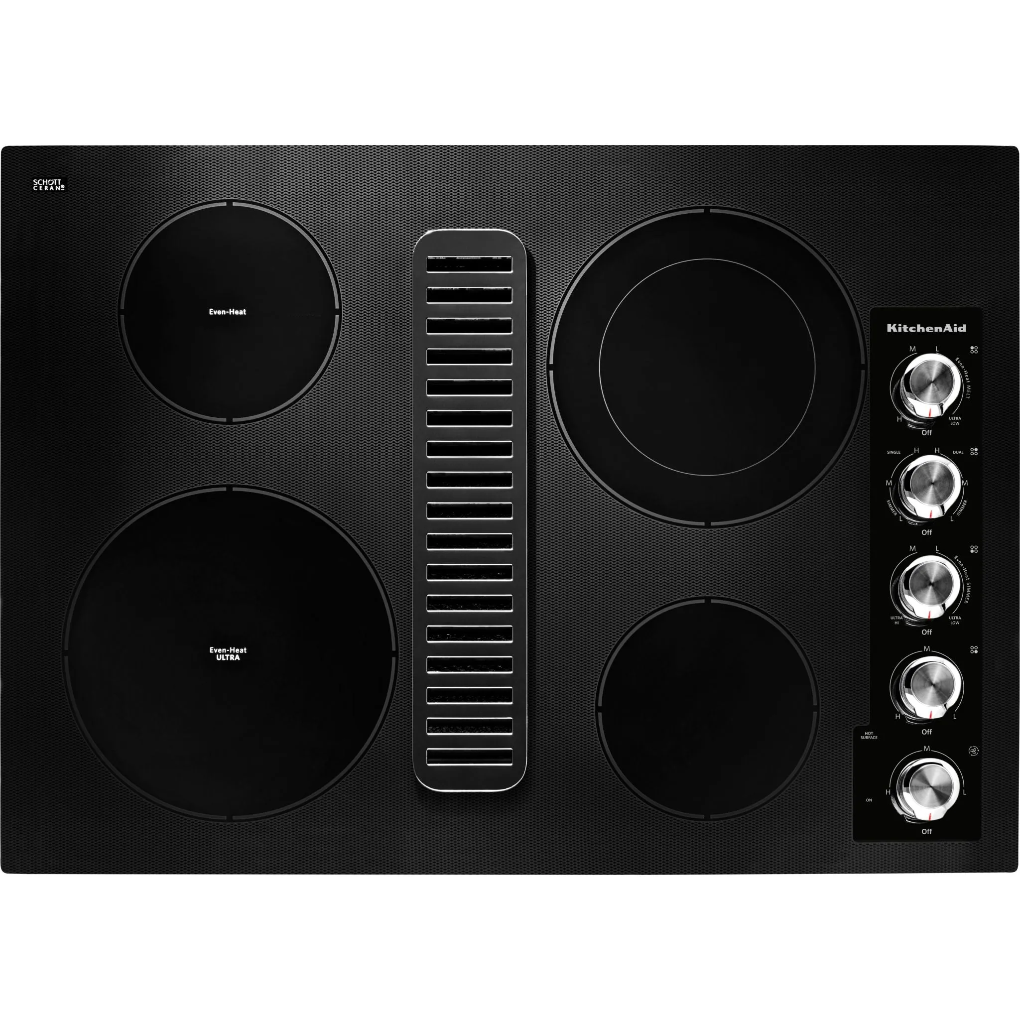 KitchenAid  30" Electric Downdraft Cooktop with 4 Elements (KCED600GBL)