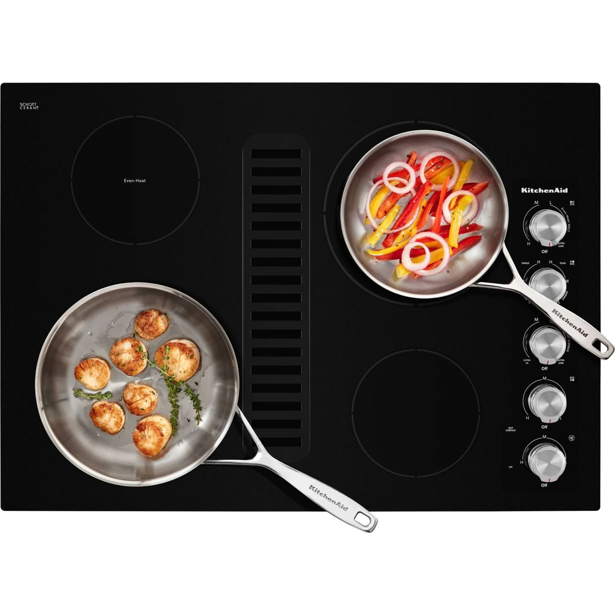 KitchenAid  30" Electric Downdraft Cooktop with 4 Elements (KCED600GBL)