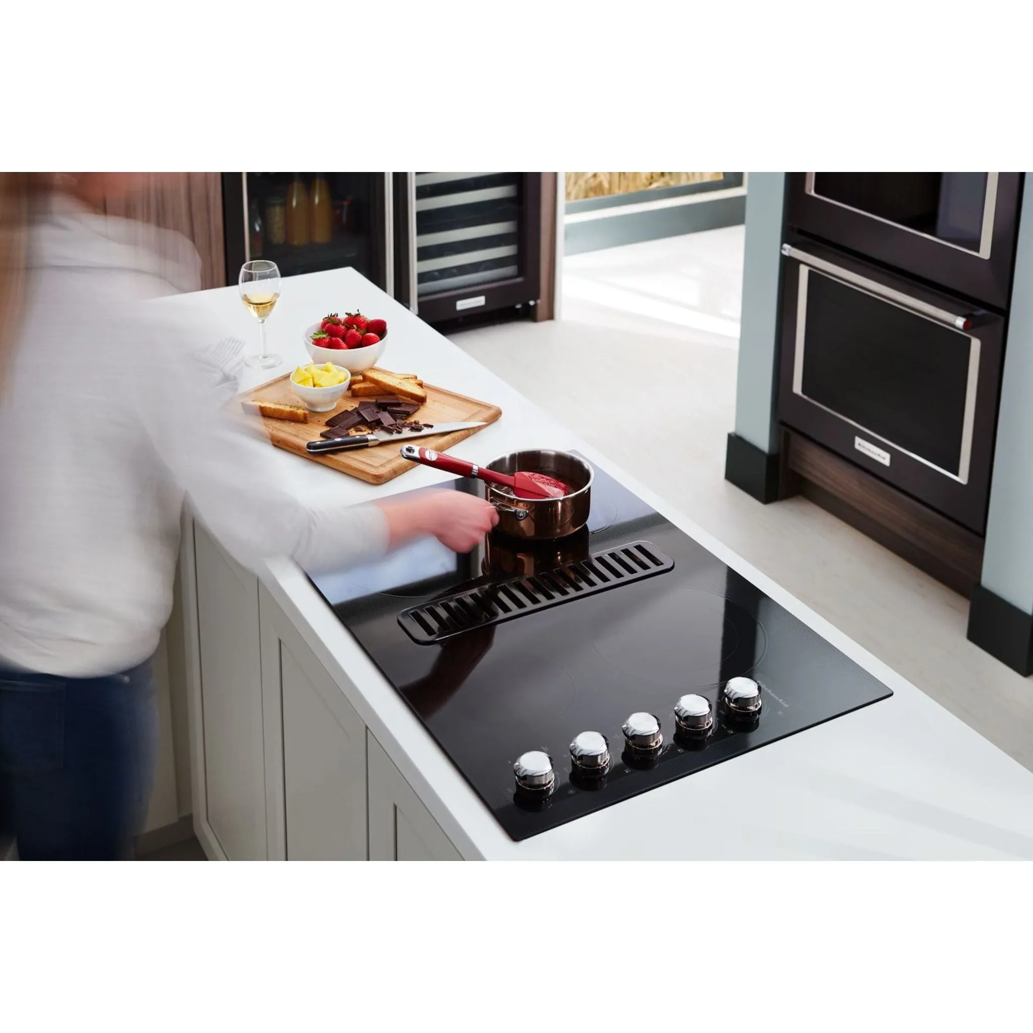 KitchenAid  30" Electric Downdraft Cooktop with 4 Elements (KCED600GBL)