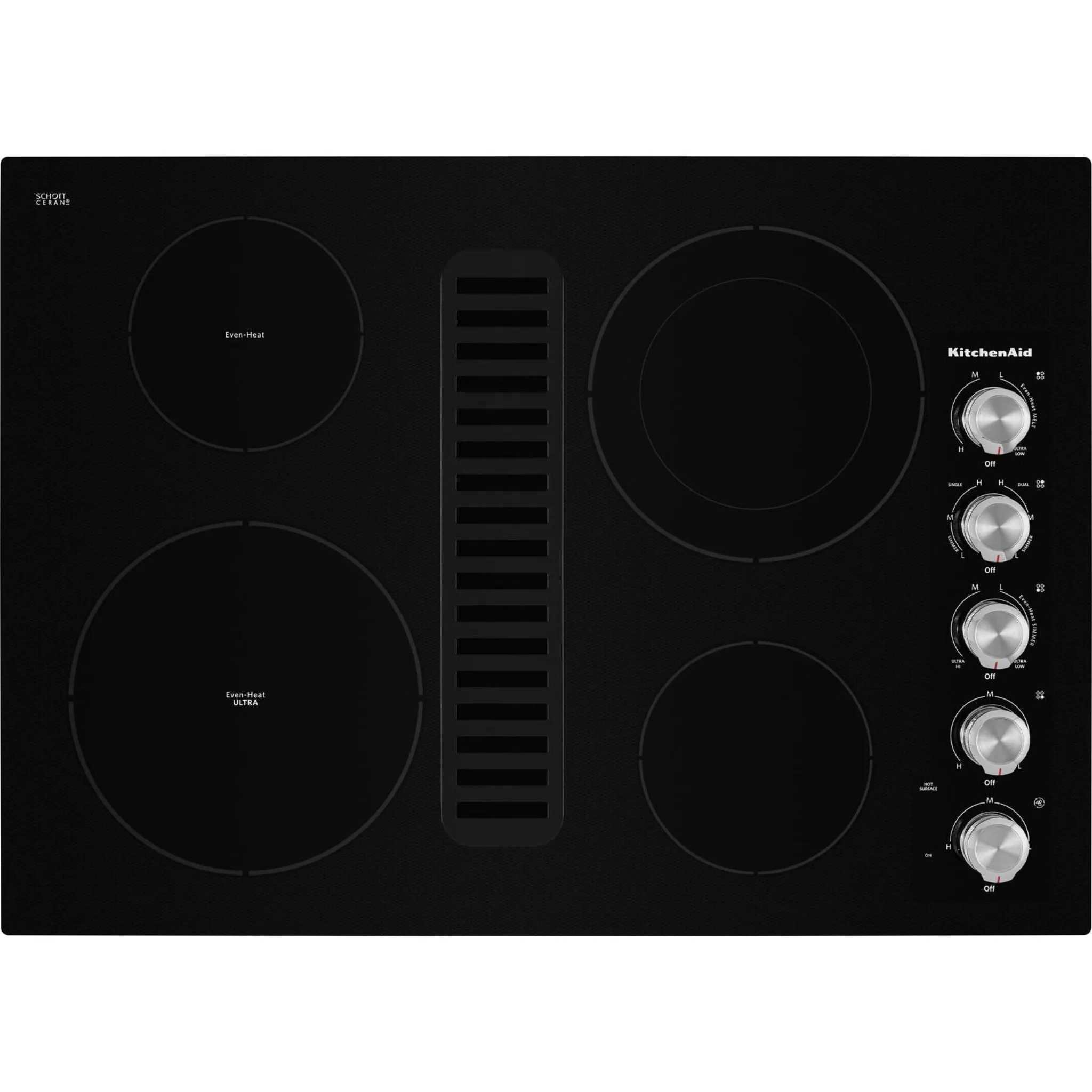 KitchenAid  30" Electric Downdraft Cooktop with 4 Elements (KCED600GBL)