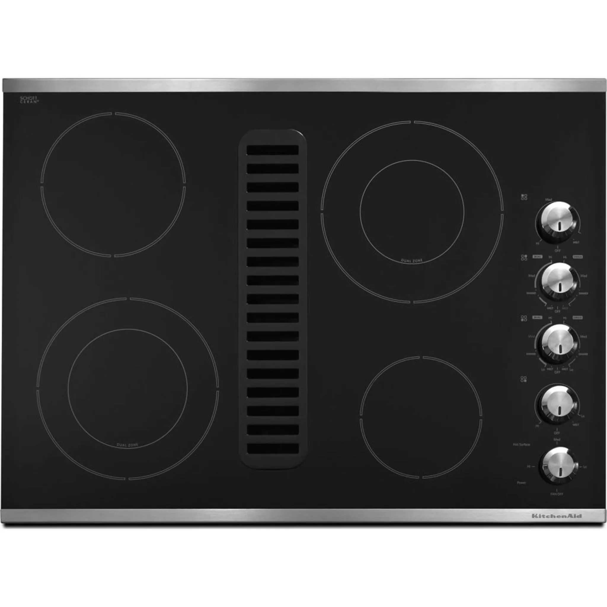 KitchenAid  30" Electric Downdraft Cooktop with 4 Elements (KCED600GBL)