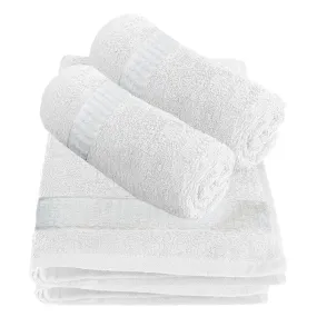 Kuber Industries Cotton 400 GSM 4 Pieces Face Towel Set 14x21” (White) -CTKTC8604, Standard