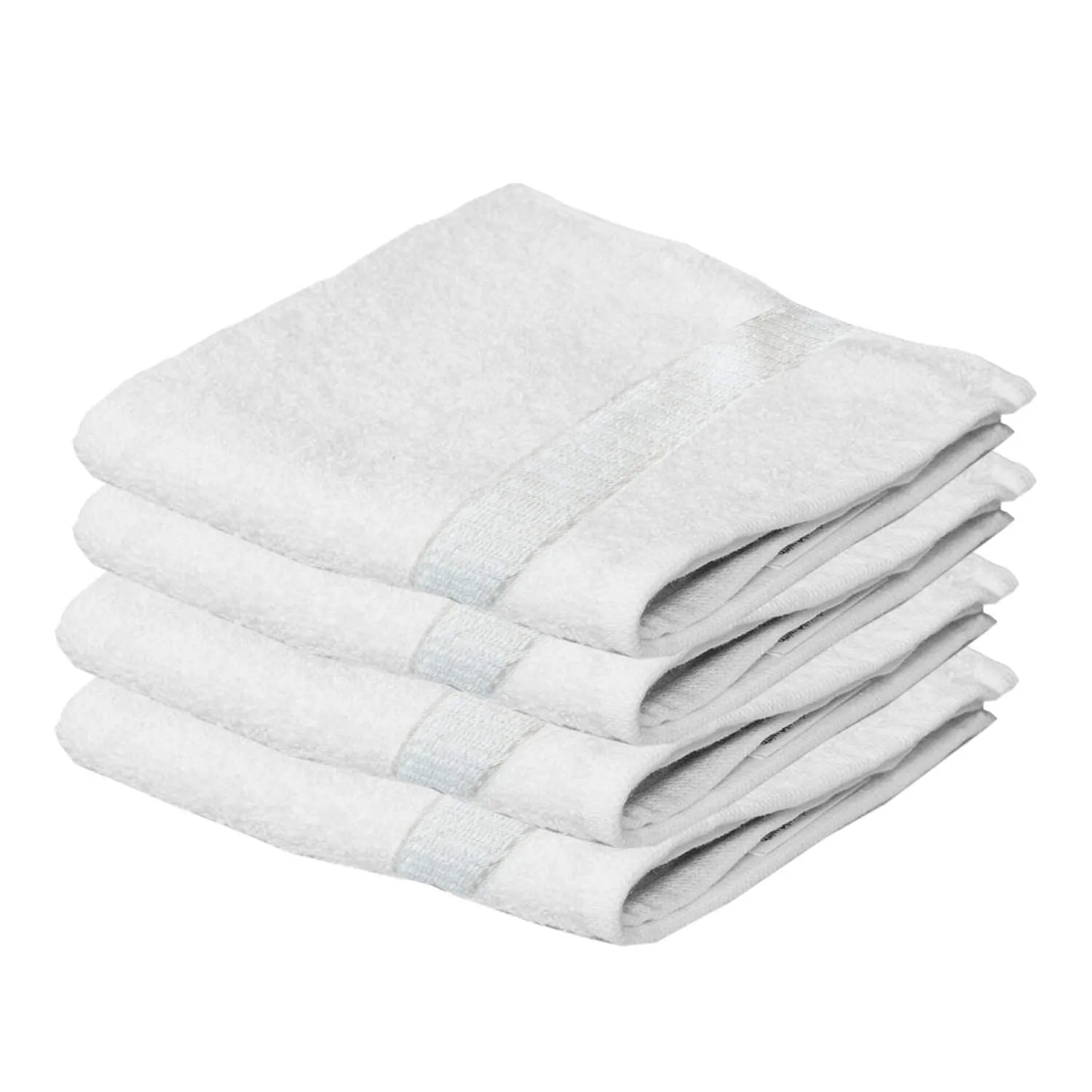 Kuber Industries Cotton 400 GSM 4 Pieces Face Towel Set 14x21” (White) -CTKTC8604, Standard