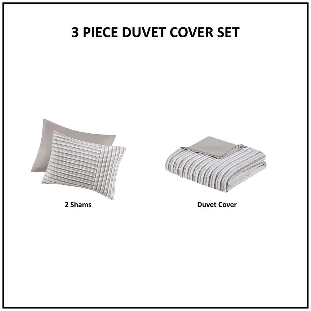 Le Blanc-Mesnil | 3 Piece Clipped Jacquard Duvet Cover Set