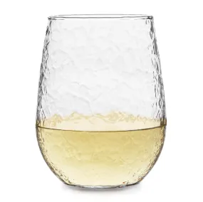 Libbey Hammered Stemless All Purpose Wine Glasses, 17 ounce, Set of 8