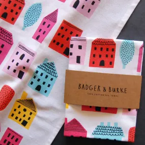 Little Houses Tea Towel