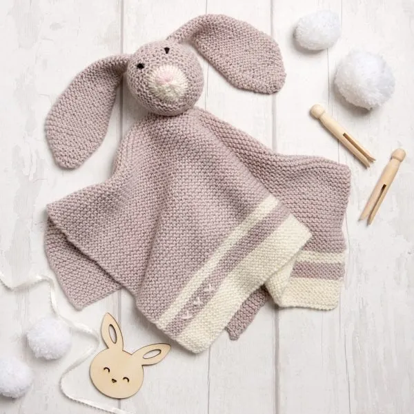 Mabel Bunny Baby Comforter Knitting Kit