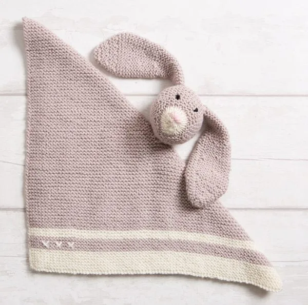 Mabel Bunny Baby Comforter Knitting Kit